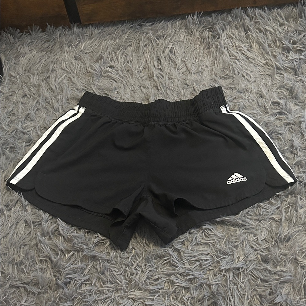 Adidas Women's Black Shorts with White Accents
